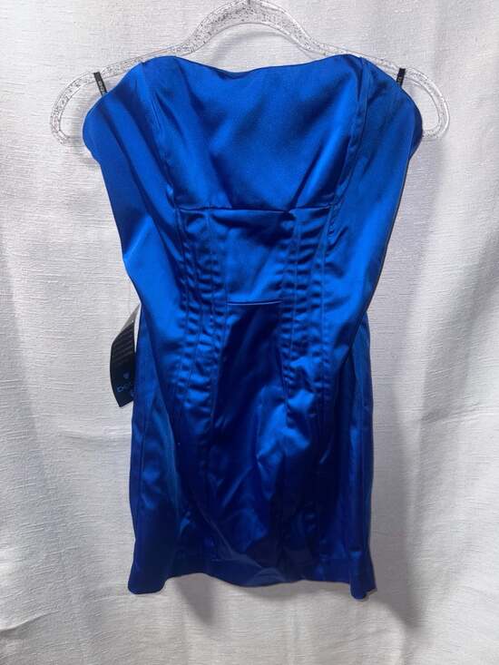 bebe Dresses & Skirts - bebe Women's Strapless Satin Corset Mini Dress in Electric Royal Blue